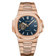 Nautilus Mod - Rose Gold Blue Open Heart