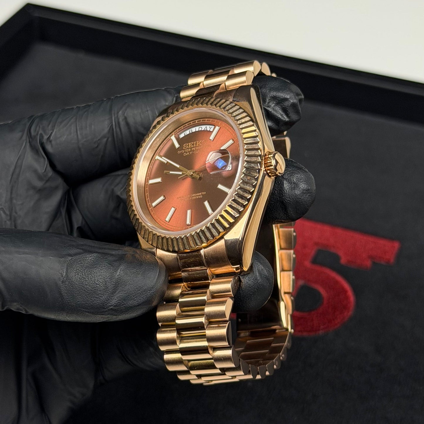 Day-Date Mod - Rose Gold Chocolate/President