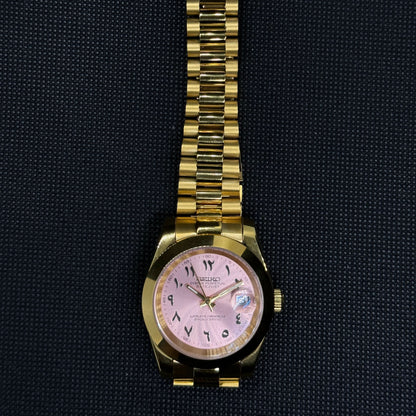 Datejust Mod -  Arabic Gold Baby Pink