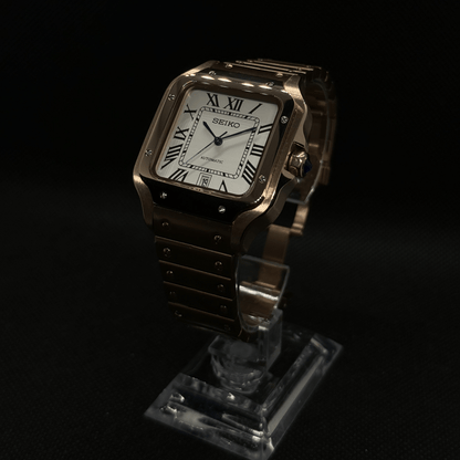 Santos Mod - Rose Gold White